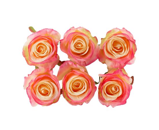 Головка розы, кремово-розовая, 8 см, изображение 2 ᐒ купить на  ❤ Like7km.com.ua