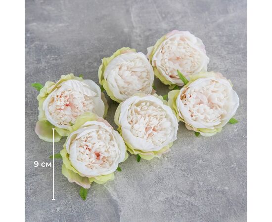 Головка пиона, бело-зеленая, 9 см, изображение 5 ᐒ купить на  ❤ Like7km.com.ua