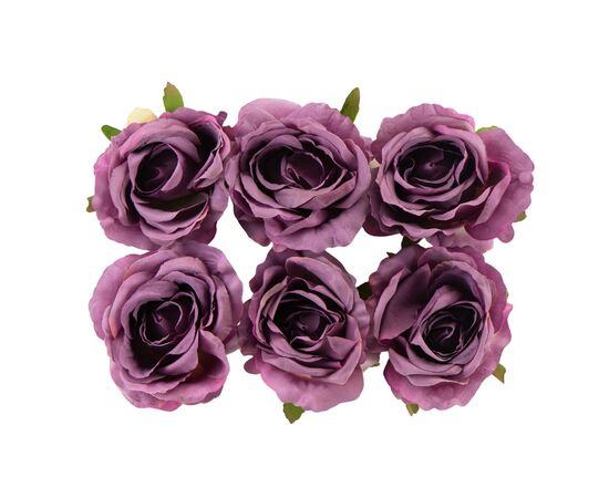 Головка розы, темно-сиреневая, 9 см, изображение 2 ᐒ купить на  ❤ Like7km.com.ua