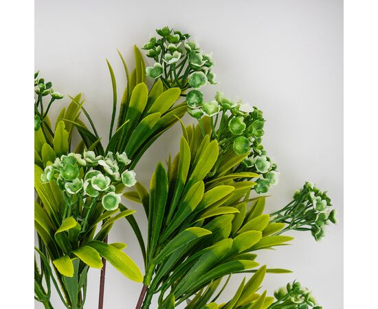 Искусственная зеленая ветвь с соцветиями, 35 см, изображение 3 ᐒ купить на  ❤ Like7km.com.ua