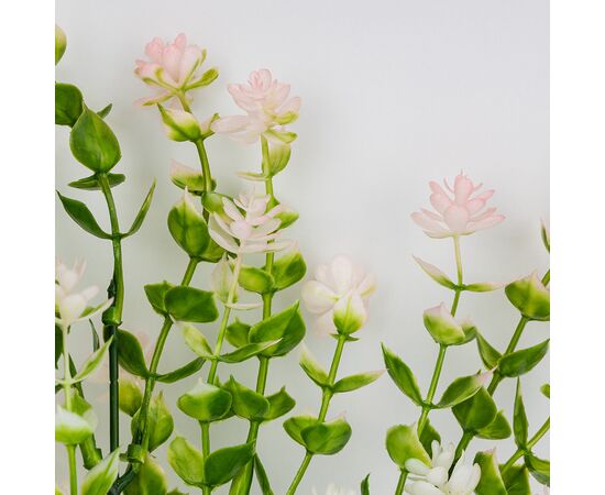 Искусственная зеленая ветвь с розовыми соцветиями, 35 см, изображение 3 ᐒ купить на  ❤ Like7km.com.ua