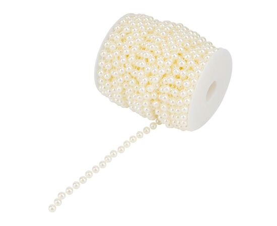 Гирлянда из бусин, кремовая, 15 м, изображение 4 ᐒ купить на  ❤ Like7km.com.ua