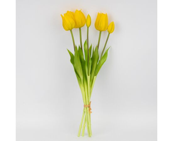 Букет латексных тюльпанов, 5 бутонов, желтый, 50 см, изображение 3 ᐒ купить на  ❤ Like7km.com.ua