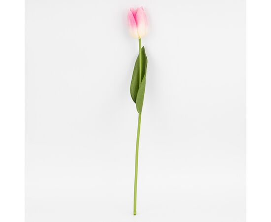 Искусственный тюльпан с эффектом живого прикосновения, кремово-розовый, 45 см, изображение 4 ᐒ купить на  ❤ Like7km.com.ua