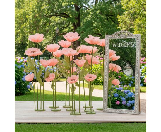 Большие ростовые декоративные цветы на стойке, пудровые, 125 см, изображение 5 ᐒ купить на  ❤ Like7km.com.ua