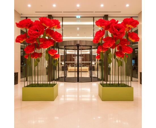 Большие ростовые декоративные цветы на стойке, красные, 155 см, изображение 5 ᐒ купить на  ❤ Like7km.com.ua