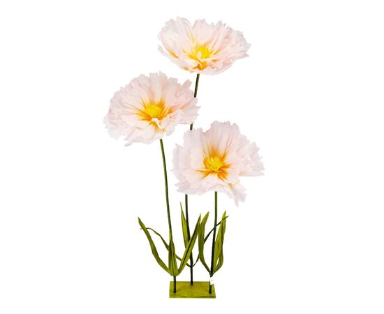 Большие ростовые декоративные цветы на стойке, бело-желтые, 165 см, изображение 2 ᐒ купить на  ❤ Like7km.com.ua