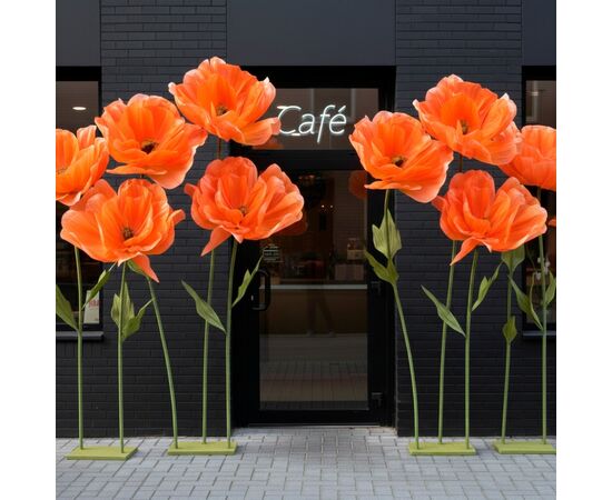 Большие ростовые декоративные цветы на стойке, красные, 165 см, изображение 5 ᐒ купить на  ❤ Like7km.com.ua
