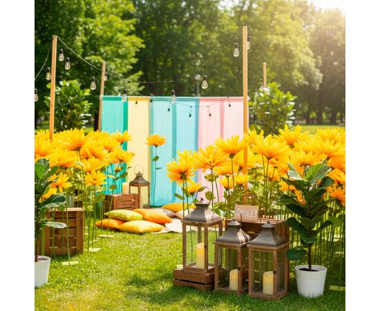 Большие ростовые декоративные цветы на стойке, желтые, 155 см, изображение 5 ᐒ купить на  ❤ Like7km.com.ua