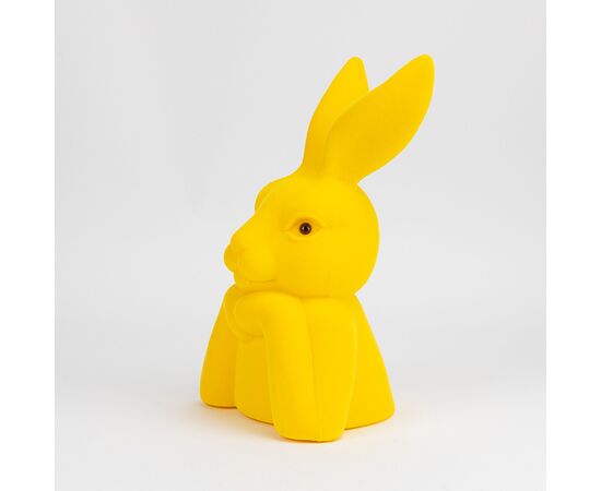 Фигурка флоковая "Пасхальный зайчик", желтая, 40 см, изображение 2 ᐒ купить на  ❤ Like7km.com.ua