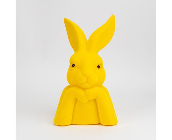 Фигурка флоковая "Пасхальный зайчик", желтая, 40 см, изображение 3 ᐒ купить на  ❤ Like7km.com.ua