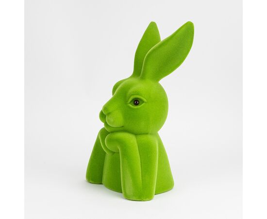 Фигурка флоковая "Пасхальный зайчик", зеленая, 40 см, изображение 2 ᐒ купить на  ❤ Like7km.com.ua