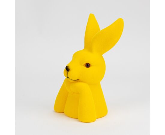 Фигурка флоковая "Пасхальный зайчик", желтая, 25 см, изображение 2 ᐒ купить на  ❤ Like7km.com.ua