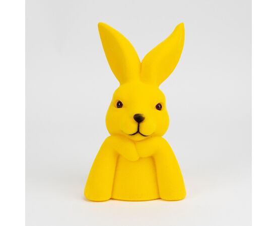 Фигурка флоковая "Пасхальный зайчик", желтая, 25 см, изображение 3 ᐒ купить на  ❤ Like7km.com.ua