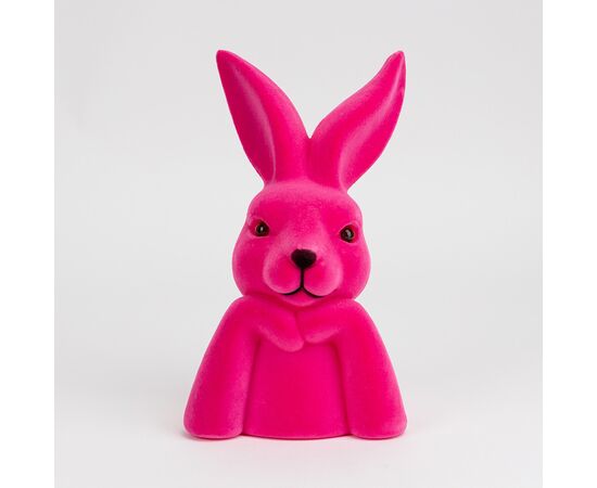 Фигурка флоковая "Пасхальный зайчик", розовая, 25 см, изображение 3 ᐒ купить на  ❤ Like7km.com.ua