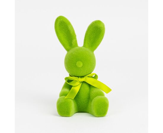 Фигурка флоковая "Пасхальный зайчик", зеленая, 15 см, изображение 3 ᐒ купить на  ❤ Like7km.com.ua