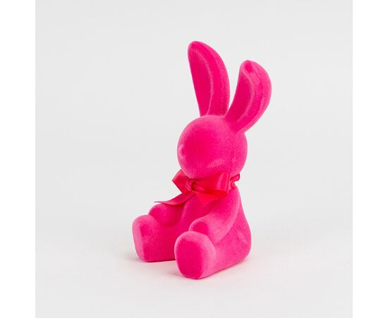 Фигурка флоковая "Пасхальный зайчик", розовая, 15 см, изображение 2 ᐒ купить на  ❤ Like7km.com.ua