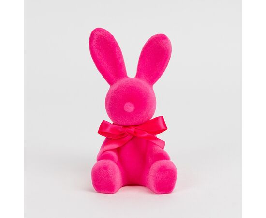 Фигурка флоковая "Пасхальный зайчик", розовая, 15 см, изображение 3 ᐒ купить на  ❤ Like7km.com.ua