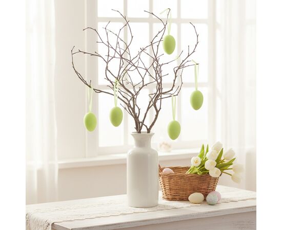 Набор из 5 подвесных флоковых крашанок, зеленый, 7 см, изображение 2 ᐒ купить на  ❤ Like7km.com.ua