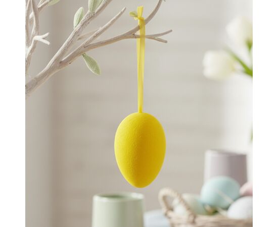 Набор из 3 подвесных флоковых крашанок, желтый, 9,5 см, изображение 3 ᐒ купить на  ❤ Like7km.com.ua