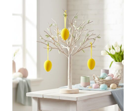 Набор из 3 подвесных флоковых крашанок, желтый, 9,5 см, изображение 4 ᐒ купить на  ❤ Like7km.com.ua