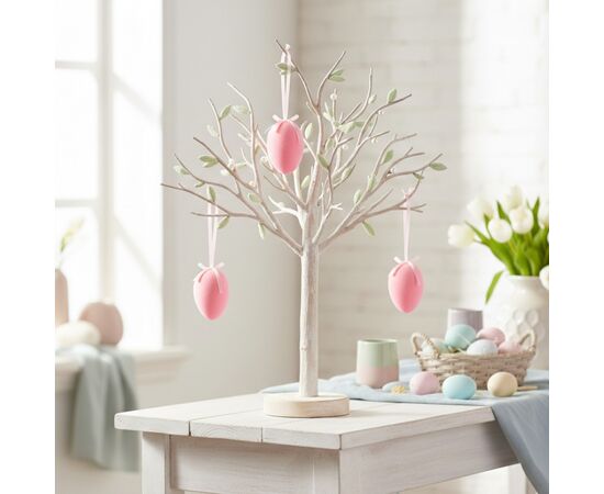 Крашанка флоковая подвесная, розовая, 14 см, изображение 2 ᐒ купить на  ❤ Like7km.com.ua