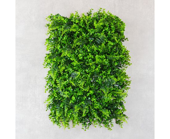 Фитомодуль искусственный "Самшит и папоротник", 40*60 cм, изображение 2 ᐒ купить на  ❤ Like7km.com.ua