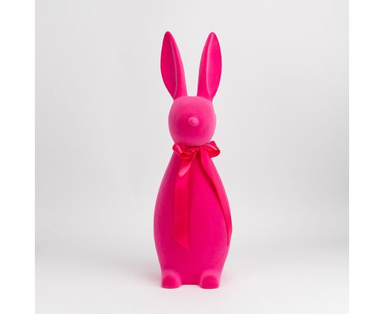 Фигурка флоковая "Пасхальный зайчик", розовая, 70 см, изображение 3 ᐒ купить на  ❤ Like7km.com.ua