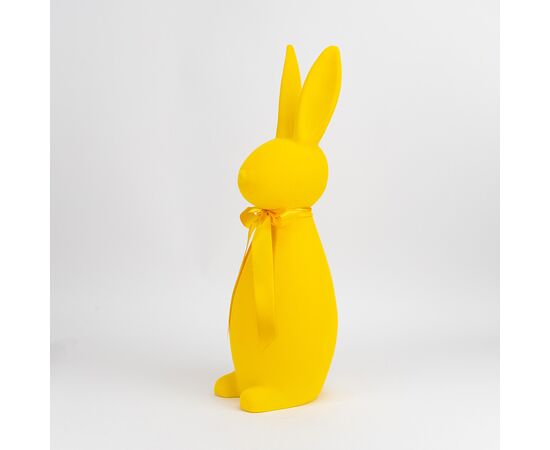 Фигурка флоковая "Пасхальный зайчик", желтая, 70 см, изображение 2 ᐒ купить на  ❤ Like7km.com.ua