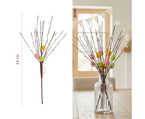 Пасхальная декоративная веточка с крашанками, 42 см, изображение 4 ᐒ купить на  ❤ Like7km.com.ua