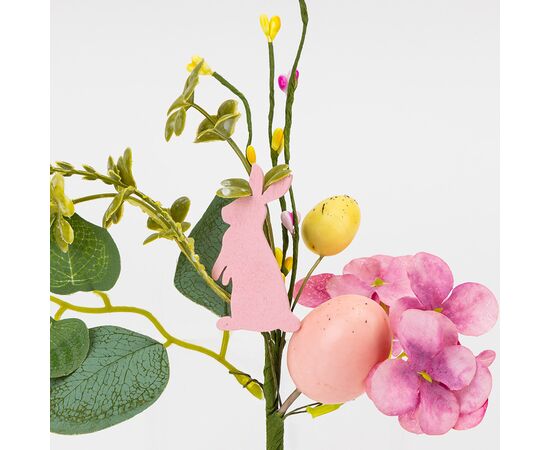 Пасхальная декоративная веточка "Пасхальный кролик с крашанками", 24 см, изображение 2 ᐒ купить на  ❤ Like7km.com.ua