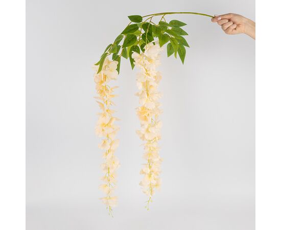 Искусственная свисающая ветвь "Глициния", кремовая, 110 см, изображение 2 ᐒ купить на  ❤ Like7km.com.ua