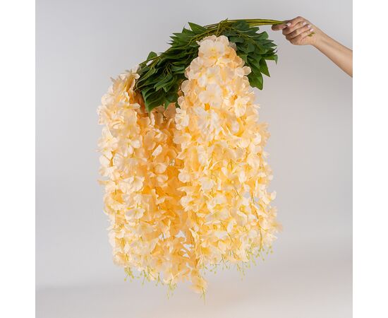 Искусственная свисающая ветвь "Глициния", кремовая, 110 см, изображение 4 ᐒ купить на  ❤ Like7km.com.ua