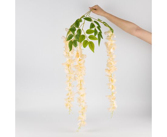 Искусственная свисающая ветвь "Глициния", кремовая, 110 см, изображение 5 ᐒ купить на  ❤ Like7km.com.ua