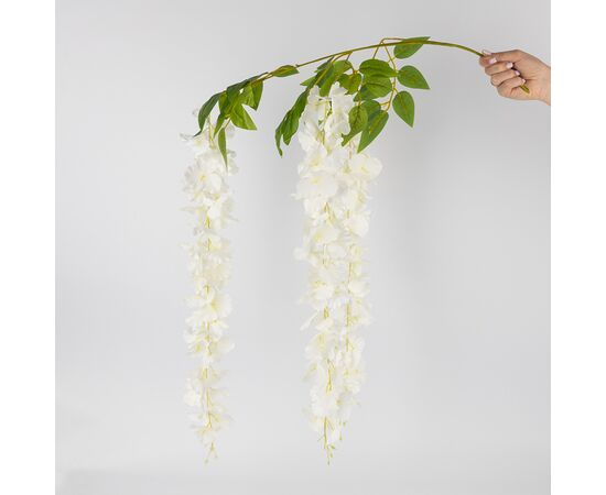 Искусственная свисающая ветвь "Глициния", белая, 110 см, изображение 2 ᐒ купить на  ❤ Like7km.com.ua
