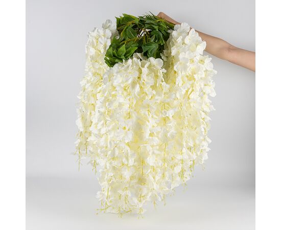 Искусственная свисающая ветвь "Глициния", белая, 110 см, изображение 3 ᐒ купить на  ❤ Like7km.com.ua
