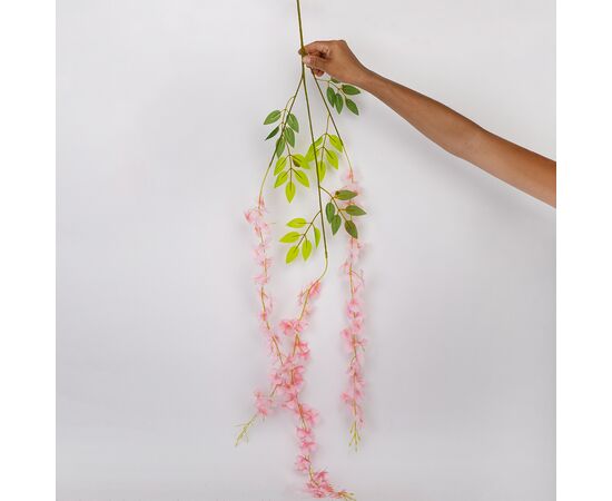 Искусственная свисающая ветвь "Глициния", розовая, 110 см, изображение 2 ᐒ купить на  ❤ Like7km.com.ua