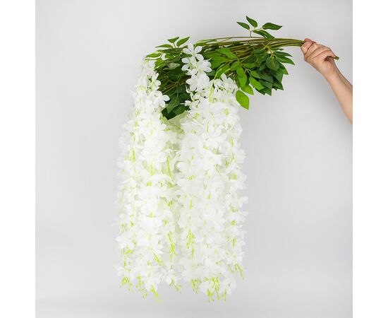 Набор из 12 свисающих веток "Глициния белая", 103 см, изображение 2 ᐒ купить на  ❤ Like7km.com.ua