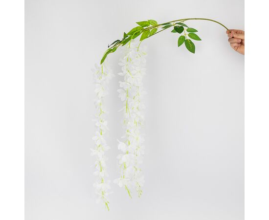 Набор из 12 свисающих веток "Глициния белая", 103 см, изображение 3 ᐒ купить на  ❤ Like7km.com.ua
