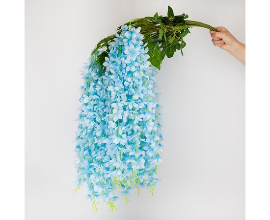 Набор из 12 свисающих веток "Глициния голубая", 103 см, изображение 2 ᐒ купить на  ❤ Like7km.com.ua