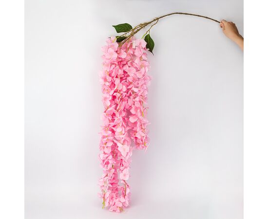Искусственная свисающая ветвь "Глициния", розовая, 165 см, изображение 2 ᐒ купить на  ❤ Like7km.com.ua