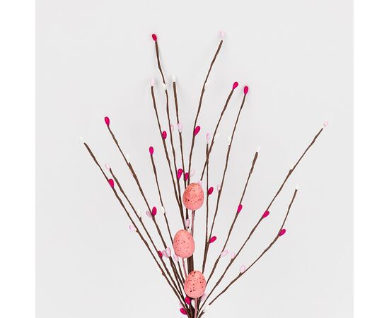 Пасхальная декоративная веточка с крашанками, 42 см, изображение 2 ᐒ купить на  ❤ Like7km.com.ua