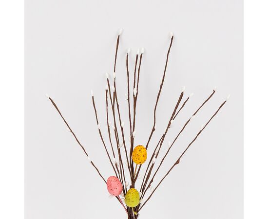 Пасхальная декоративная веточка с крашанками, 42 см, изображение 2 ᐒ купить на  ❤ Like7km.com.ua