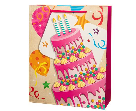 Подарочный пакет "Birthday cake" 31 * 12 * 40, изображение 2 ᐒ купить на  ❤ Like7km.com.ua