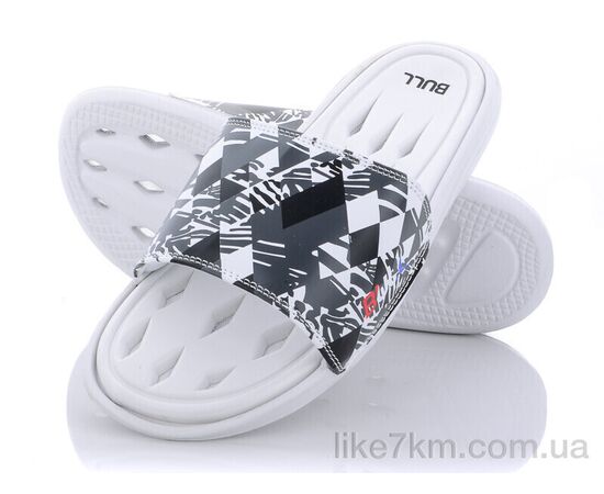 Шлепанцы мужские Лето R021 (w43) white-black (6 пар р.40-45) "Obuvok" оптом со склада 7км ᐒ купить на  ❤ Like7km.com.ua