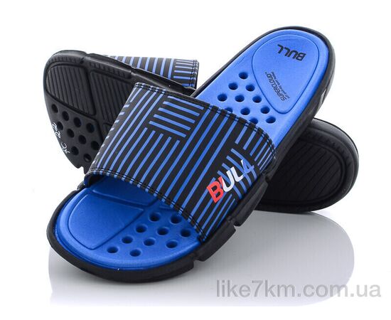 Шлепанцы мужские Лето R022  black-blue (6 пар р.40-45) "Obuvok" оптом со склада 7км ᐒ купить на  ❤ Like7km.com.ua