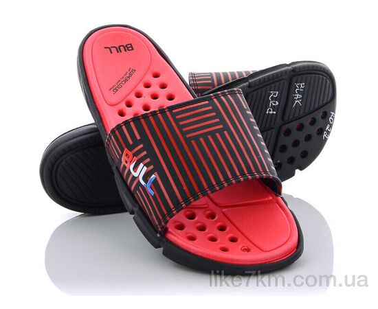 Шлепанцы мужские Лето R022  black-red (6 пар р.40-45) "Obuvok" оптом со склада 7км ᐒ купить на  ❤ Like7km.com.ua
