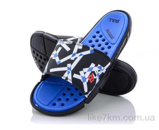 Шлепанцы мужские Лето R023  black-blue (6 пар р.40-45) "Obuvok" оптом со склада 7км ᐒ купить на  ❤ Like7km.com.ua