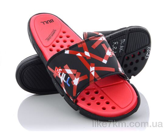 Шлепанцы мужские Лето R023  black-red (6 пар р.40-45) "Obuvok" оптом со склада 7км ᐒ купить на  ❤ Like7km.com.ua