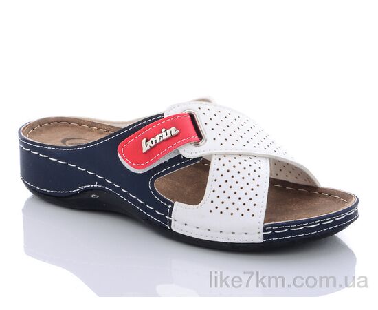 Шлепанцы женские Лето 404 white-blue (6 пар р.37-41) "Sali-2" оптом со склада 7км ᐒ купить на  ❤ Like7km.com.ua